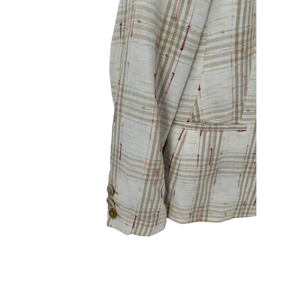 Zanella Linen Blend Tweed Jacket Womens 6 Career Corpcore Business Preppy Work - Picture 6 of 10